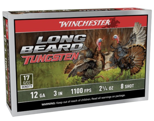 Winchester Long Beard 12 Gauge 3 in Tungsten TSS No. 8 Shot 2-1/4 oz TS17, 5 Rounds