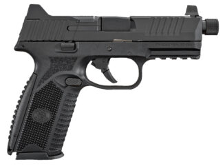 FN 66100375 509T 9mm Luger 17+1/24+1, 4.50" Black Steel Threaded Barrel, Matte Black Optic Ready/Serrated Stainless Steel Slide, Matte Black Polymer Frame w/Picatinny Rail