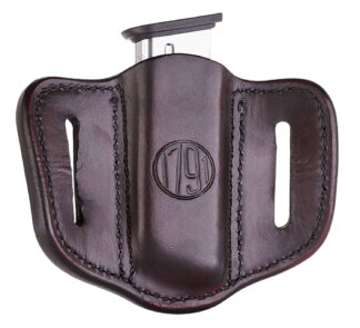 1791 Gunleather MAG1.1 Single Mag Holster, Single Stack, Signature Brown Leather Belt Slide