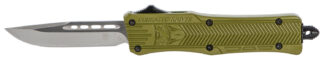 Cobratec CTK-1 2.75in D2 Steel OTF Drop Point Knife OD Green Aluminum Handle