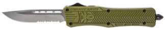 CobraTec Knives CTK-1 Medium 3" D2 Steel OTF Knife, OD Green Aluminum Handle
