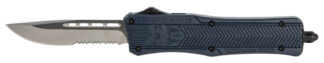 Cobratec Knives CTK-1 OTF 3 in D2 Steel Blade, Serrated Drop-Point, Aluminum Handle, NYPD Blue