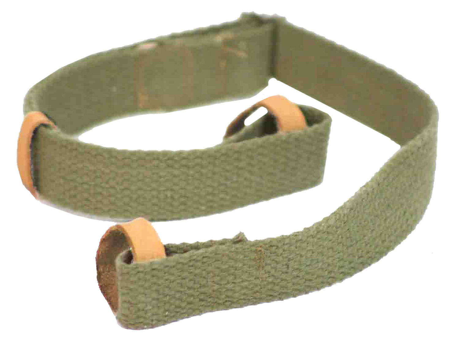 Davey Crickett KSA803 Dog Collar Sling Adjustable Green Canvas with Leather Trim