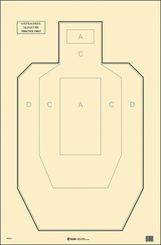 Action Target Official USPSA/IPSC Practice Target Hanging Paper Target, 23x35 in, Black/White, 100 Pack