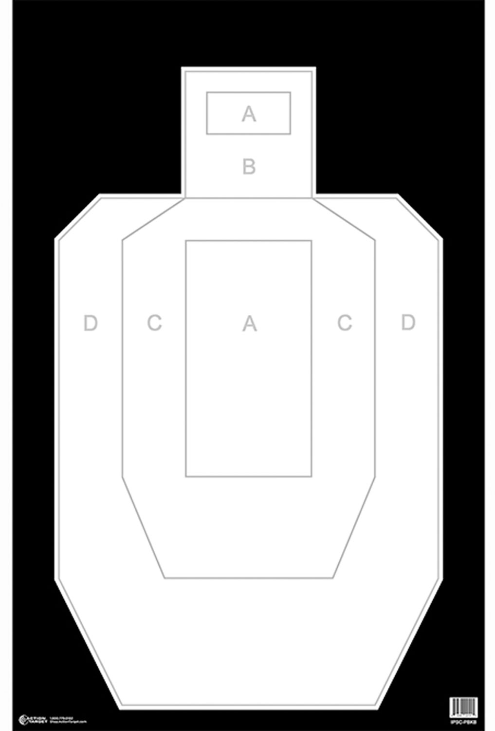 Action Target IPSCPBKB100 High Visibility IPSC/USPSA Practice Target, Hanging, 23 x 35 in
