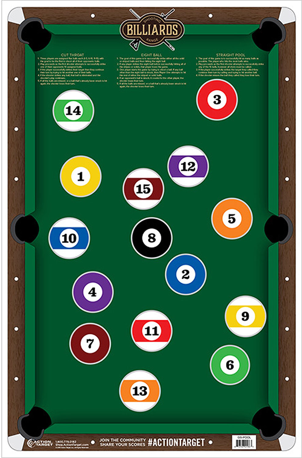Action Target Billiards Target 23 in x 35 in Hanging