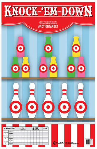 Action Target Knock-Em-Down Target Hanging Bottles/Pins 23 x 35 in 100 Per Box