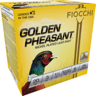 Fiocchi Golden Pheasant Extrema 20 Gauge 3 in #6 Nickel-Plated Lead, 25 Rounds/Box