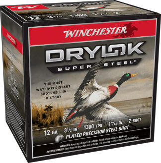 Winchester Drylok Super Steel Magnum 12 Gauge 3.50 in #2 2 Shot High Velocity