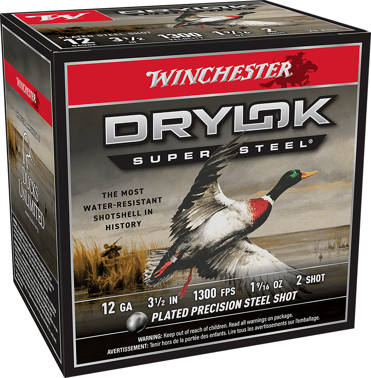 Winchester Drylok Super Steel Magnum 12 Gauge 3.50 in #2 2 Shot High Velocity