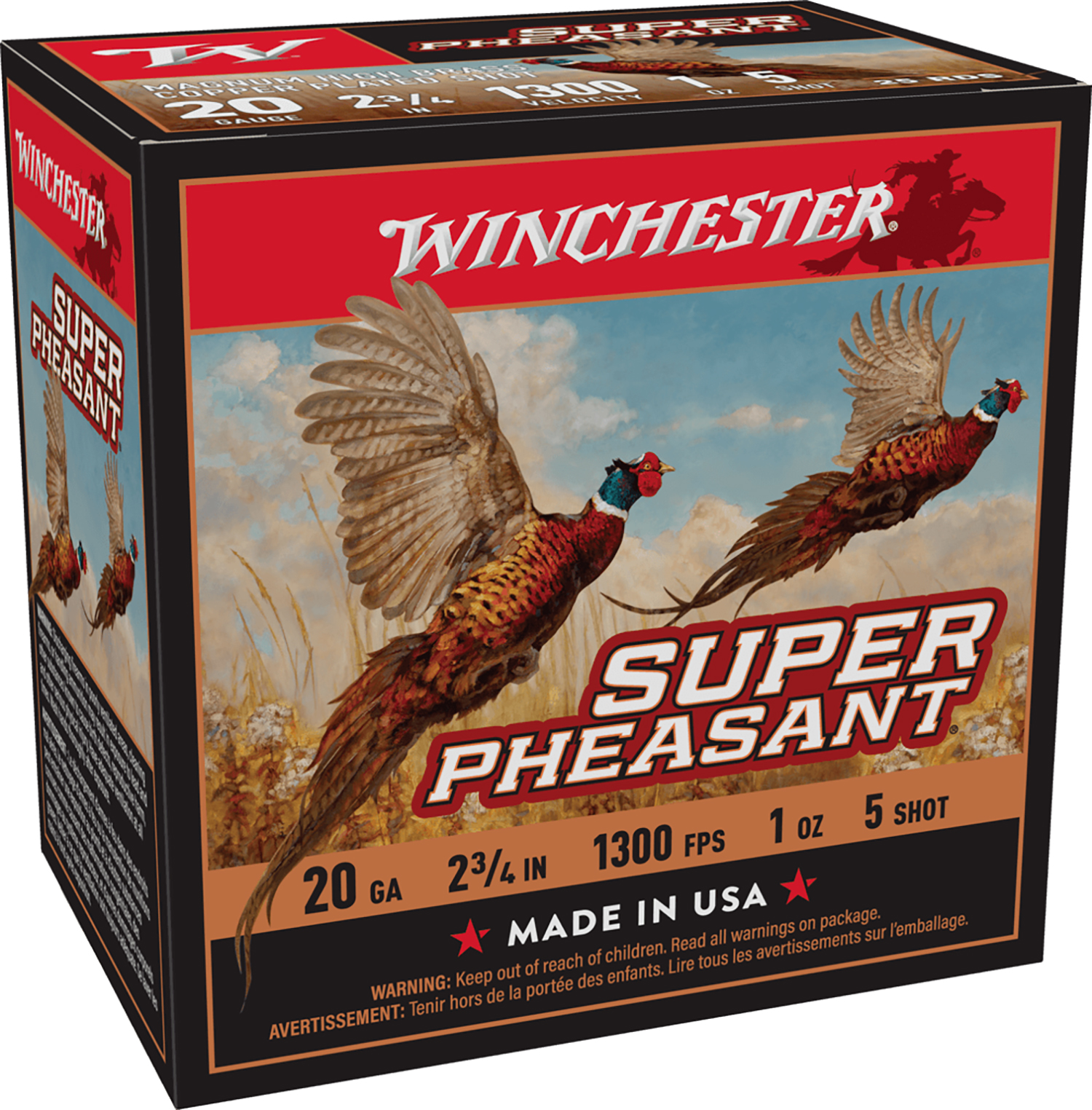 Winchester X20PH5 Super Pheasant Magnum 20 Gauge 2.75 in #5 Shot, 25 Rounds Per Box