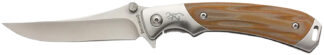 Browning Wicked Wing 3.50 Folding Trailing Point Knife, Satin 7Cr17MoV, Amber G10 Handle
