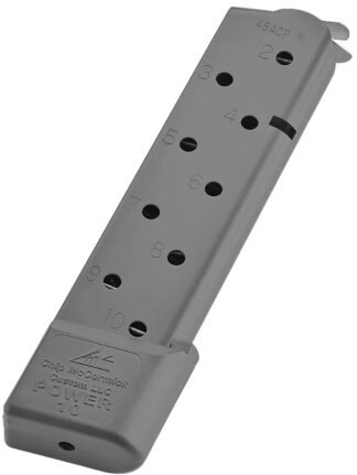 Chip McCormick Power Mag 10-Round .45 ACP Detachable Magazine for 1911 Government, Black Steel