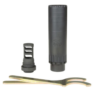 Yankee Hill 2150MB24 Resonator K Muzzle Brake Black Matte Cerakote 17-4 Stainless Steel with 5/8"-24 tpi Threads for 30 Cal AR-Platform