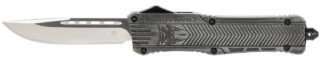 Cobratec Knives CTK-1 Large OTF Drop Point 3.75 in D2 Steel Blade Stonewashed Aluminum Handle