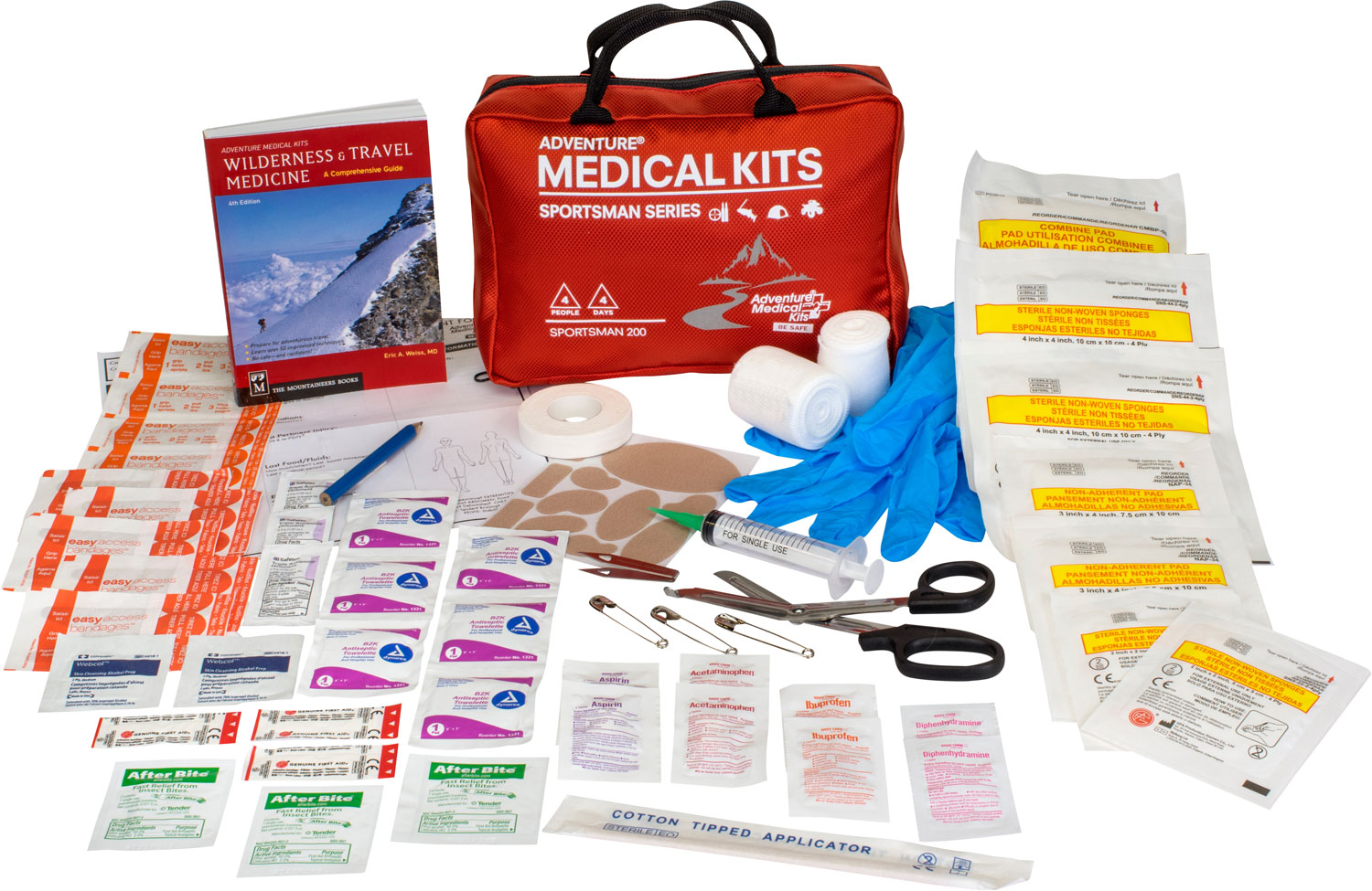 Adventure Medical Kits Sportsman 200 Medical Kit for 4 People, Trips Up to 4 Days