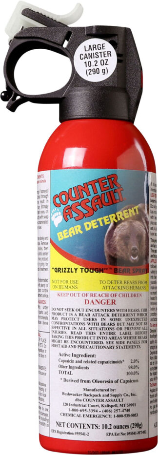 Counter Assault Bear Deterrent Pepper Spray 2% Capsaicin Glow Safety Wedge