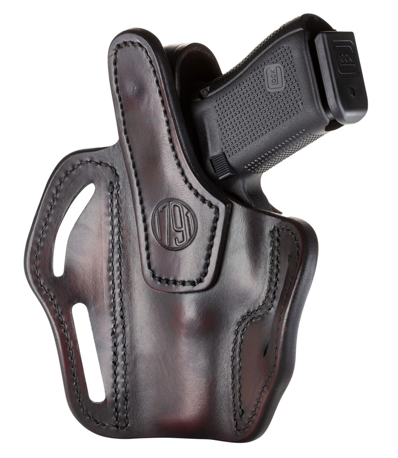 1791 Gunleather BHX Outside Waistband Holster Right Hand Signature Brown Leather