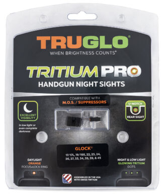 Truglo Tritium Pro TG231G1MC 3-Dot Low Set Night Sights, Green Tritium and Orange Focus-Lock