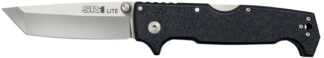 Cold Steel SR1 Lite 4 in Folding Tanto Pocket Knife Plain Blade, Black Griv-Ex Handle