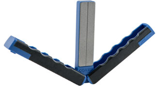 Accusharp 051C Diamond Paddle Sharpener Coarse 320 Fine 600 Black/Blue Overmolded Grip
