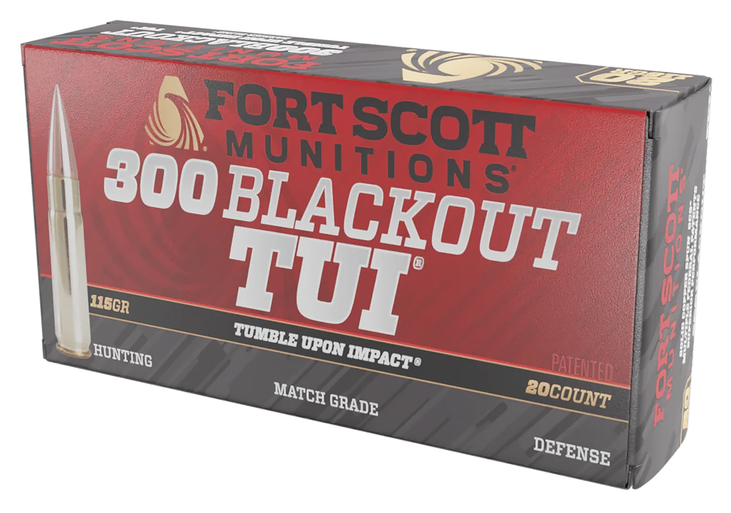 Fort Scott Munitions .300 AAC Blackout 115 gr Solid Copper TUI 20-Round Box
