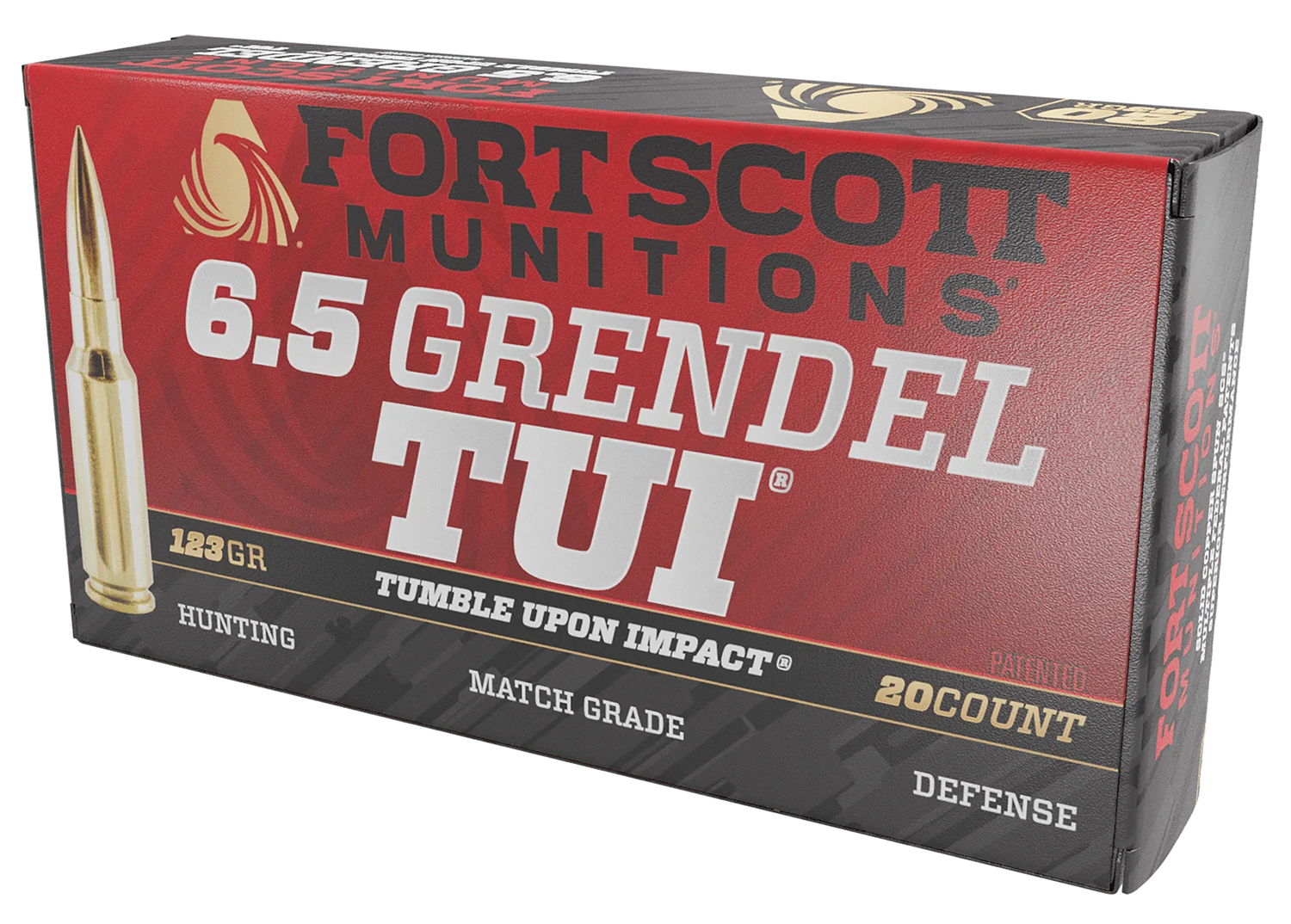 Fort Scott Munitions TUI 6.5mm Grendel 123gr Solid Copper Spun 20-Round Box