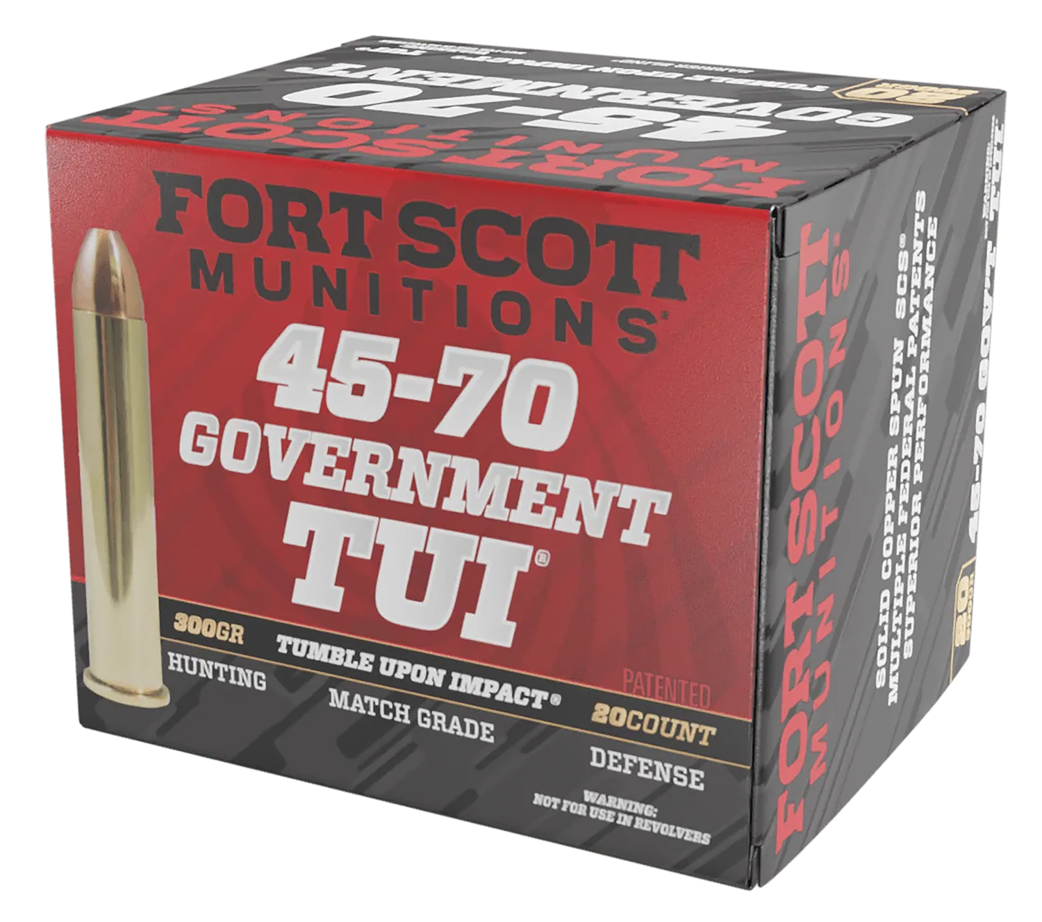 Fort Scott Munitions TUI Brush Hog .45-70 Government 300 gr Solid Copper 20-Round Box