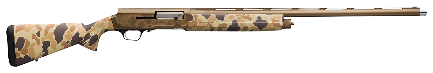 Browning 0119072005 A5 Wicked Wing 12 Gauge 26" 4+1 3.5" Burnt Bronze Cerakote Vintage Tan Camo Fixed Textured Grip Panels Stock Right Hand (Full Size) Includes Banded Invector-DS Extended Chokes