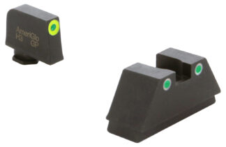 Ameriglo GL333 Optic Compatible XL Tall Green Tritium LumiGreen Outline Sight Set