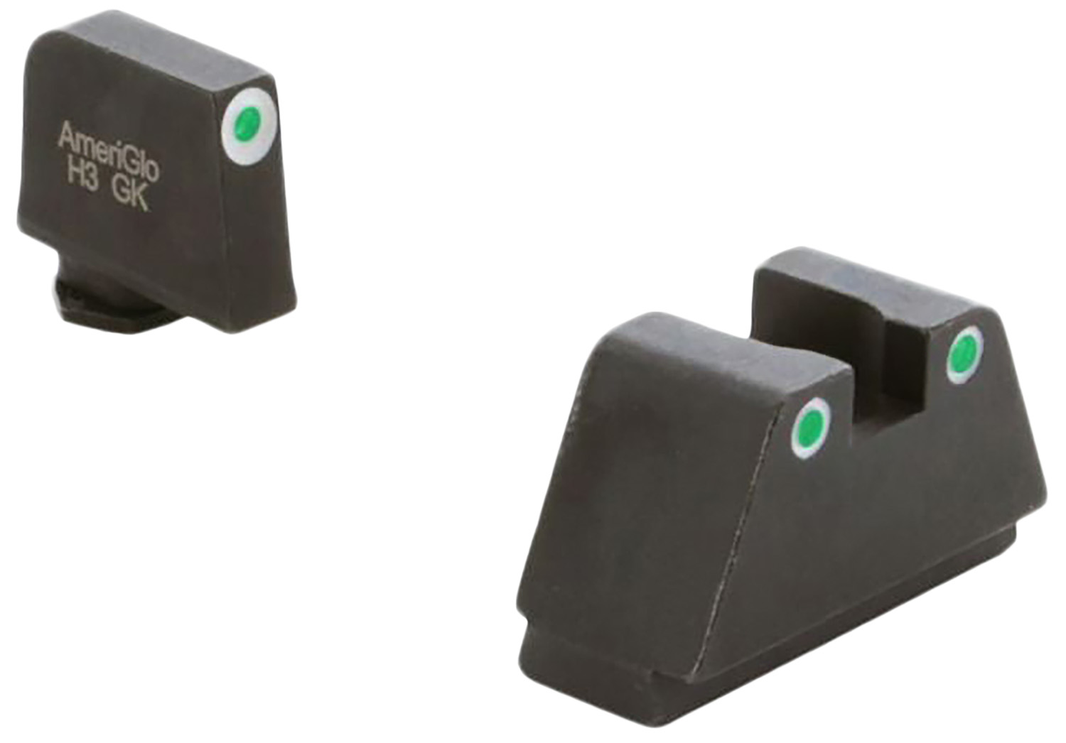 Ameriglo GL330 2XL Tall Optic Compatible Sight Set Green Tritium White Outline