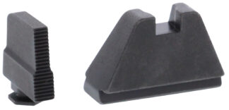 Ameriglo GL507 5XL Tall Optic Compatible Sight Set for Glock, Serrated Front, Black Rear