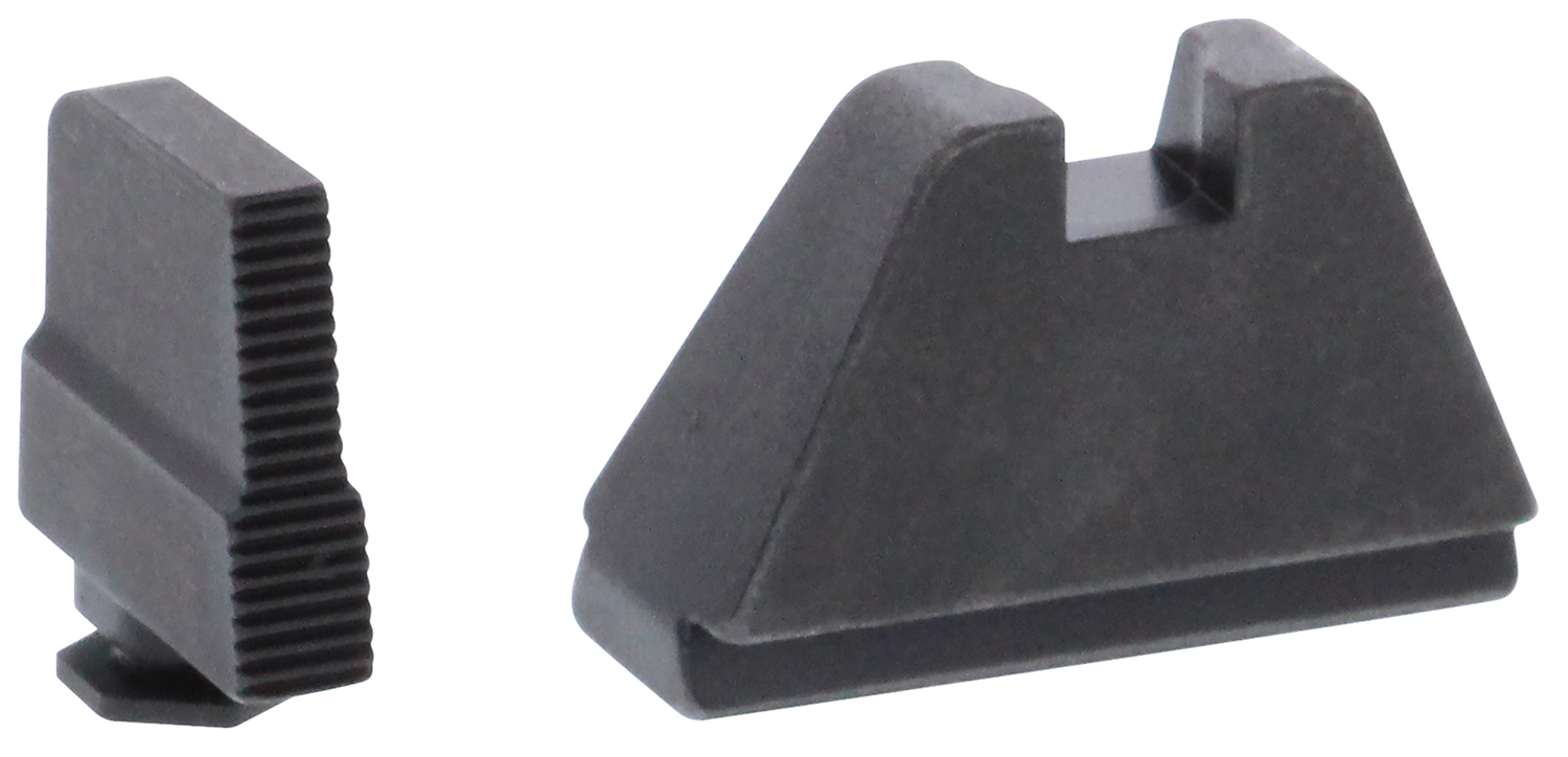 Ameriglo GL507 5XL Tall Optic Compatible Sight Set for Glock, Serrated Front, Black Rear