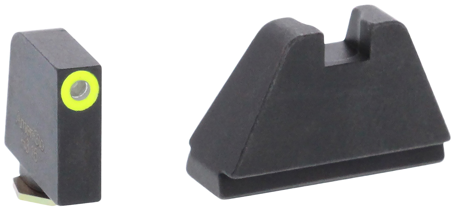 Ameriglo GL682 5XL Tall Optic Compatible Sight Set for Glock, Green Tritium/Black