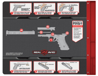 Real Avid Smart Mat for Glock Cleaning Mat Black/Gray, Non-Slip Rubber with Parts Tray