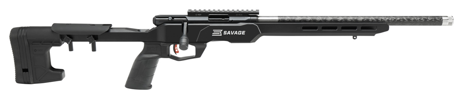 Savage Arms 70256 B22 Precision Lite Bolt 22 LR 18" Carbon Fiber Wrapped Barrel 10+1 Black Rec Black Adjustable MDT Aluminum Chassis Stock Black Polymer Grip Right Hand