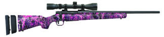 Mossberg 28142 Patriot Super Bantam 243 Win Caliber with 5+1 Capacity, 20" Fluted Barrel, Matte Blued Metal Finish & Muddy Girl Wild Synthetic Stock Right Hand (Youth) Includes 3-9x40mm Scope