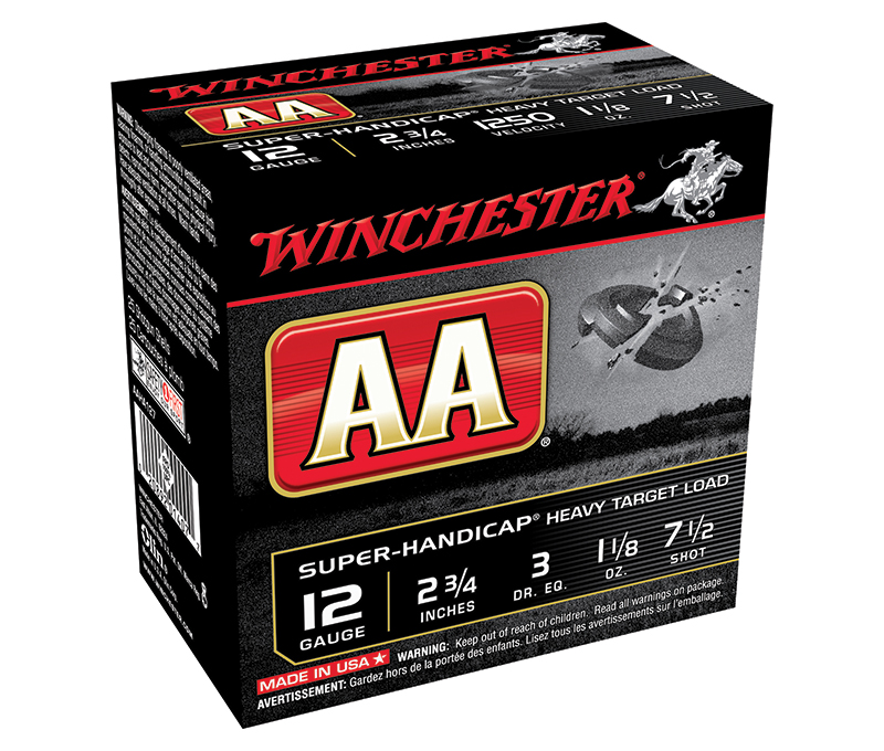 Winchester AA Super-Handicap 12 Gauge 2.75 in 1 1/8 oz #7.5 Shot 25 Rounds