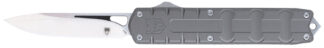 CobraTec Knives CTEGRYM390DNS Enforcer 3.25" OTF Drop Point Plain M390 Steel Blade/Gray Aluminum Handle