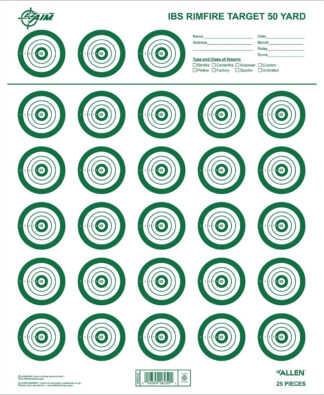 EZ-Aim IBS Rimfire Target 50-Yard 14 in x 17 in White/Green Non-Adhesive 25 Pack