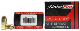 Sinterfire Special Duty .45 ACP 155-Grain Frangible Hollow Point, 20-Round Box