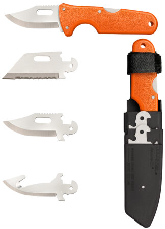 Cold Steel CS-40AL Click-N-Cut Hunter 2.50 in 420J2 SS Blades, Blaze Orange ABS Handle