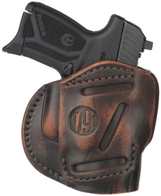 1791 Gunleather 3-Way Belt Loop Holster for Glock 26-28 (Vintage Leather, Ambidextrous)