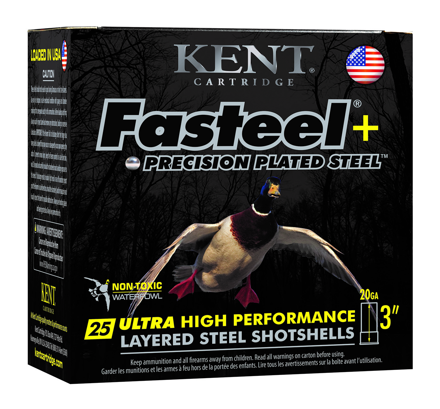 Kent Cartridge Fasteel + Waterfowl 20 Gauge 3 in 1 oz #4/#6 Steel Shot 25 Rounds