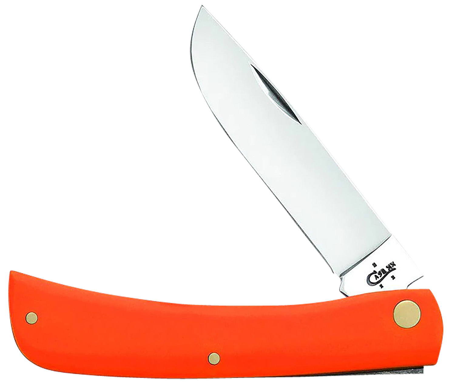 CASE 80512 Sod Buster 3.30" Folding Skinner Knife, Tru-Sharp SS Blade, Orange Synthetic Handle