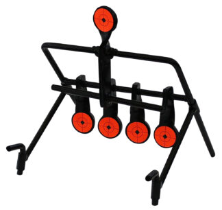 Birchwood Casey 47021 World of Targets Resetting Gallery .22 Rimfire Standing Target, Black/Red