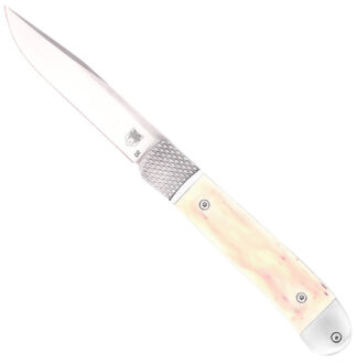 Cobratec Trapper Hidden Release Automatic Knife 3.12 in D2 Steel Drop Point, White Bone Handle