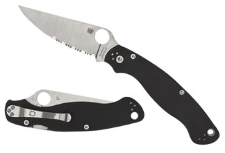Spyderco Military 2 Folding Knife 4" CPM S30V Stonewashed Plain Blade, Black Textured G10