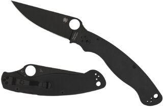 Spyderco C36GPBK2 Military 2 4" Folding Plain Black DLC CPM S30V SS Blade/ Black Textured G10 Handle Includes Pocket Clip