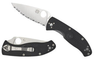 Spyderco Tenacious Lightweight 3.39in Serrated Satin 8Cr13MoV Blade/Black FRN Handle